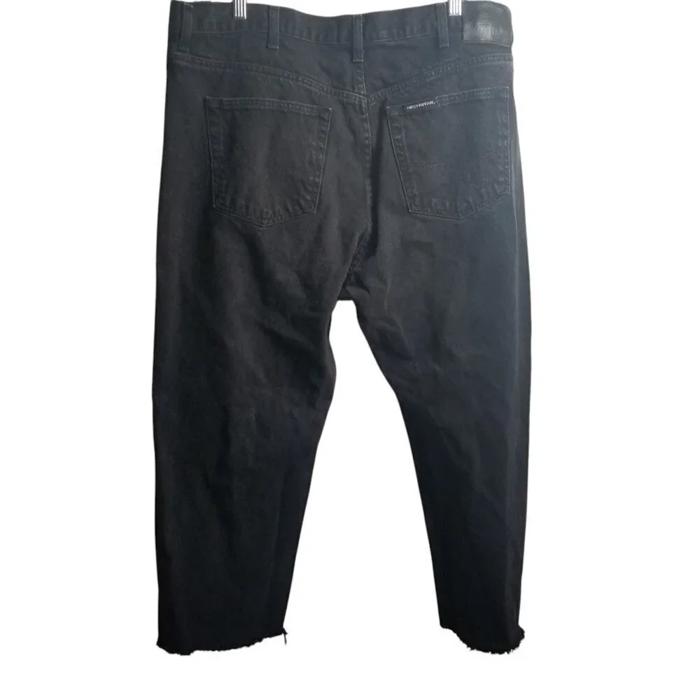 Harley Davidson Men's Raw Hem Black Biker Jeans Sz 42
